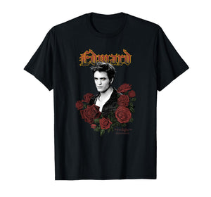 Twilight Edward Gothic Print with Roses Vintage Movie T-Shirt