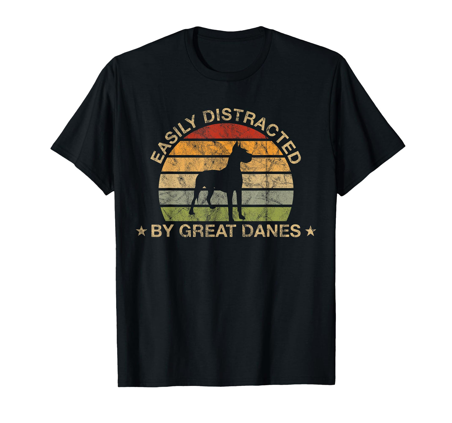Retro Easily Distracted by Great Danes T-Shirt