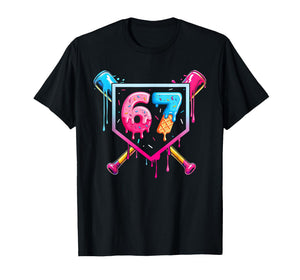 Baseball Drip 6-7 Funny Meme Six Seven Boys Girls T-Shirt