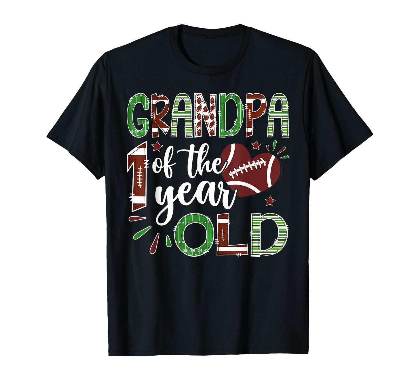 Grandpa of The 1 Year Old Football First Birthday Boy T-Shirt
