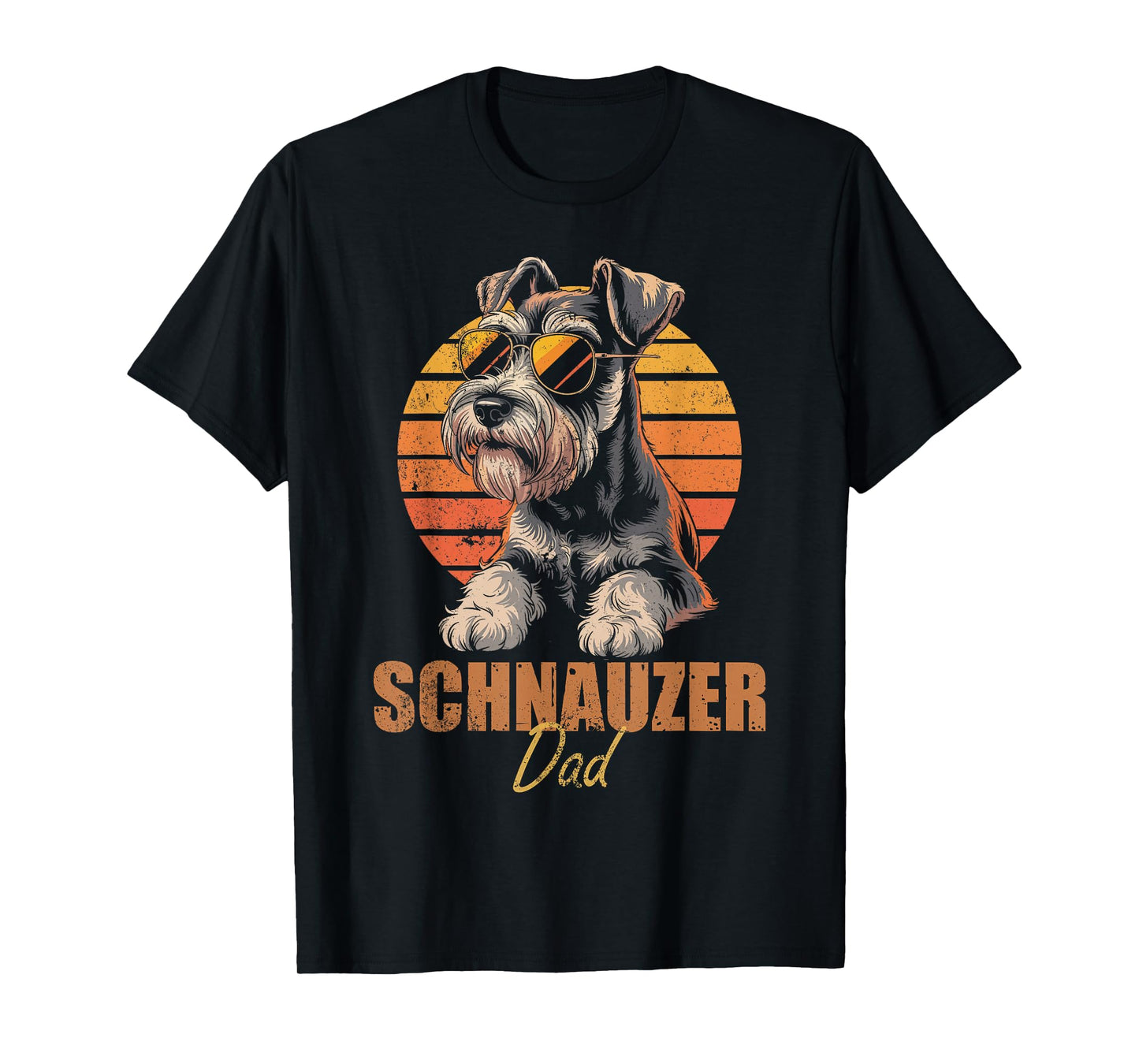 Retro Miniature Schnauzer Dad Funny Vintage Dog Lovers T-Shirt