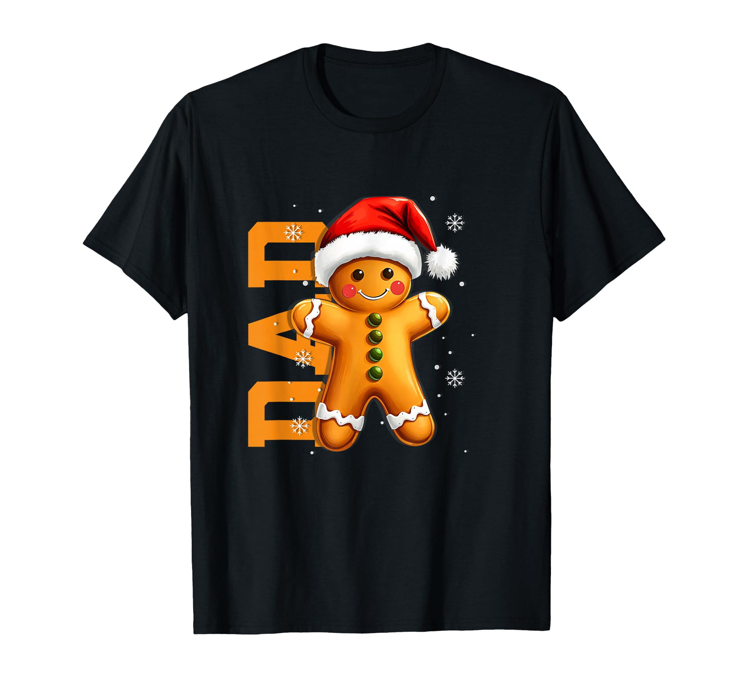 Gingerbread Dad Santa Hat Christmas Matching Family Men T-Shirt