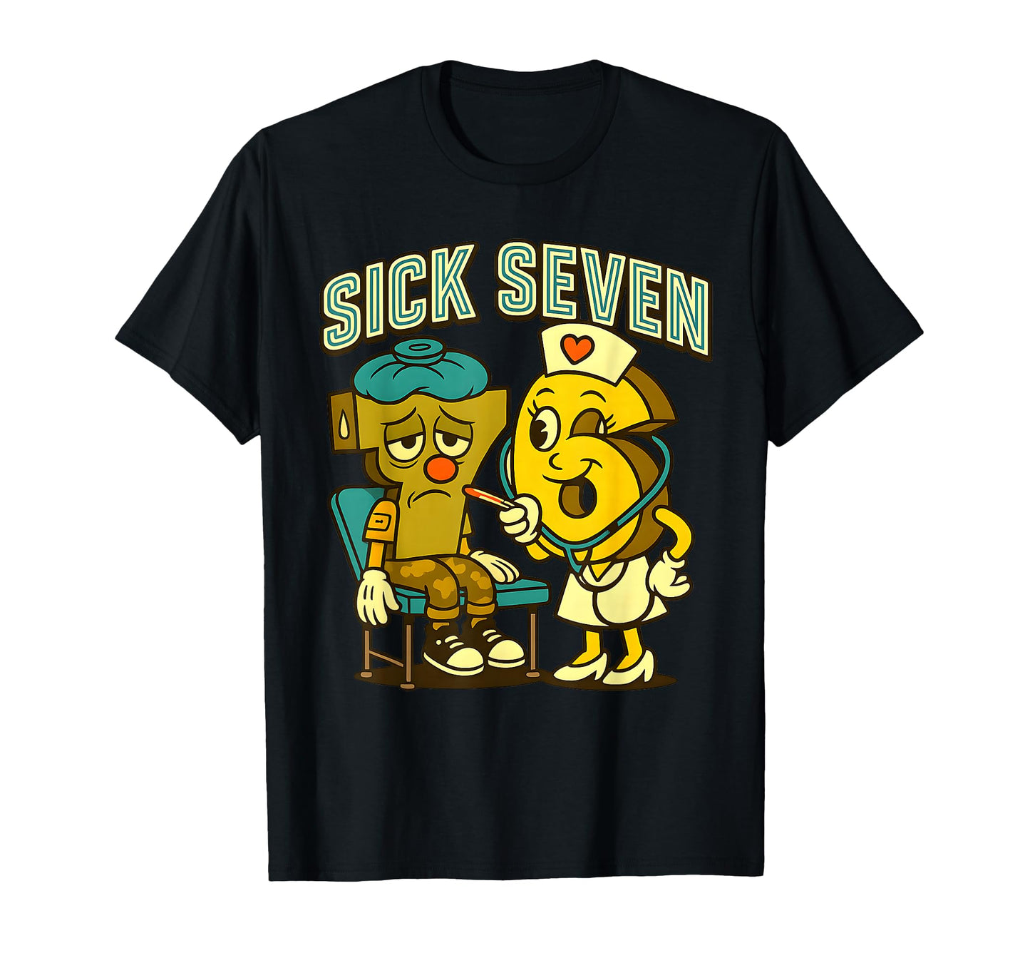 Sick Seven 67 Halloween Funny Meme Sick 7 and Nurse 6 T-Shirt