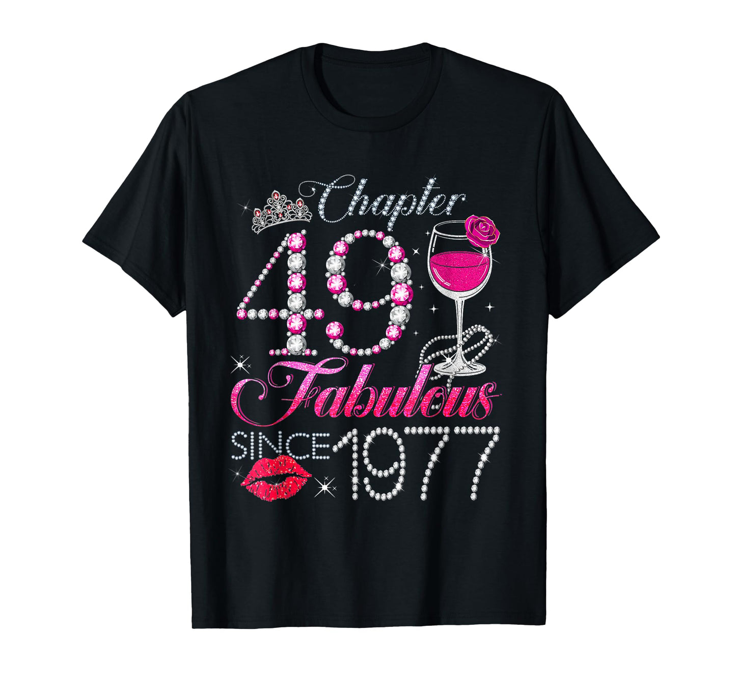 Chapter 49 Fabulous Since 1977 49th Birthday Queen Diamond T-Shirt