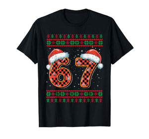 Funny 67 Six Seven Meme Brainrot Cringe Christmas Pajamas T-Shirt