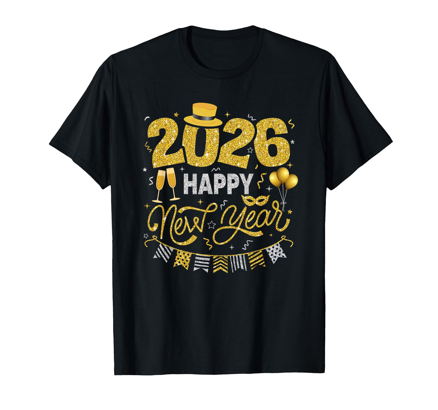 Happy New Year 2026 Fireworks Countdown New Years Eve Party T-Shirt