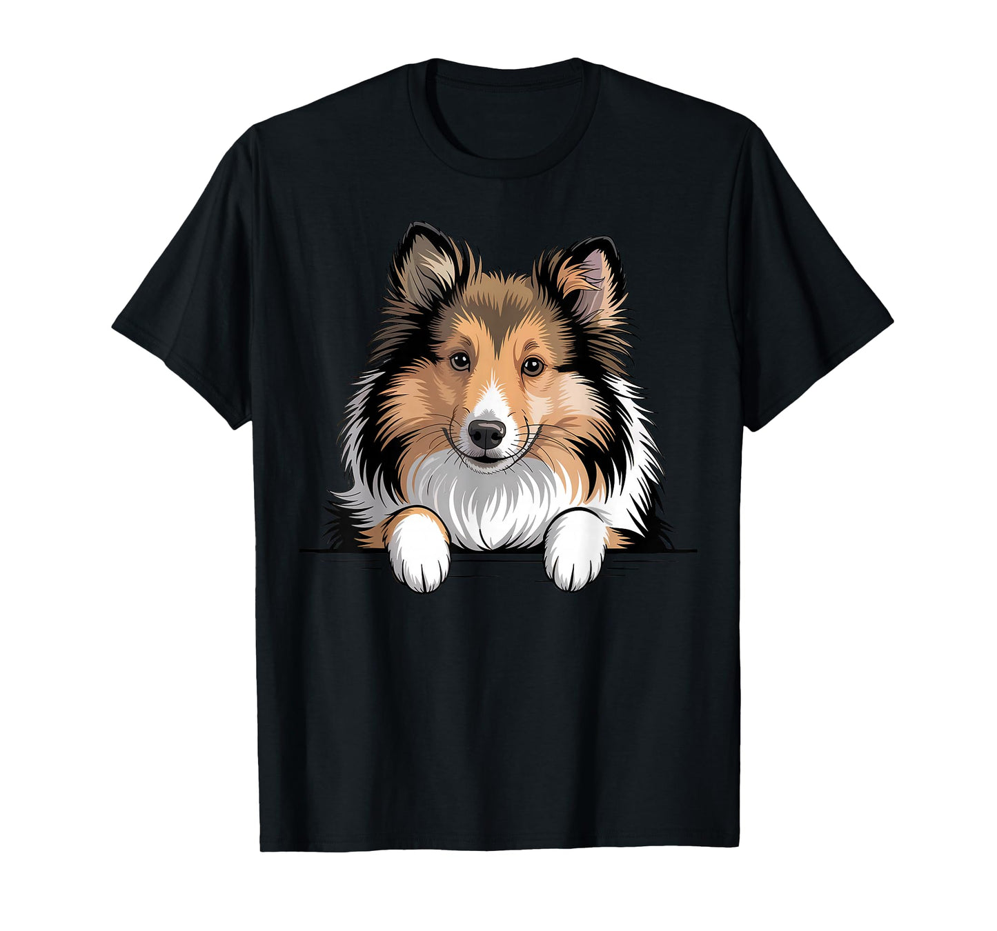 Sheltie Funny Peeking Shetland Sheepdog Puppy Dog Lover T-Shirt