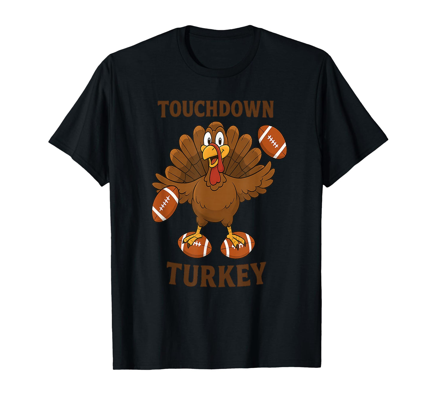 Funny Thanksgiving Football Touchdown Turkey T-Shirt