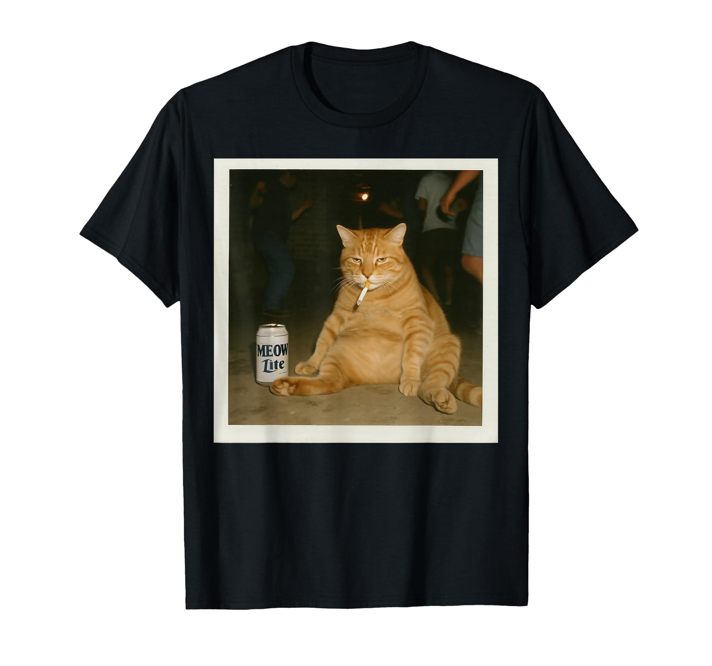 Stupid Brainrot Humor Cat: Meow Lite Party Cat Meme T-Shirt