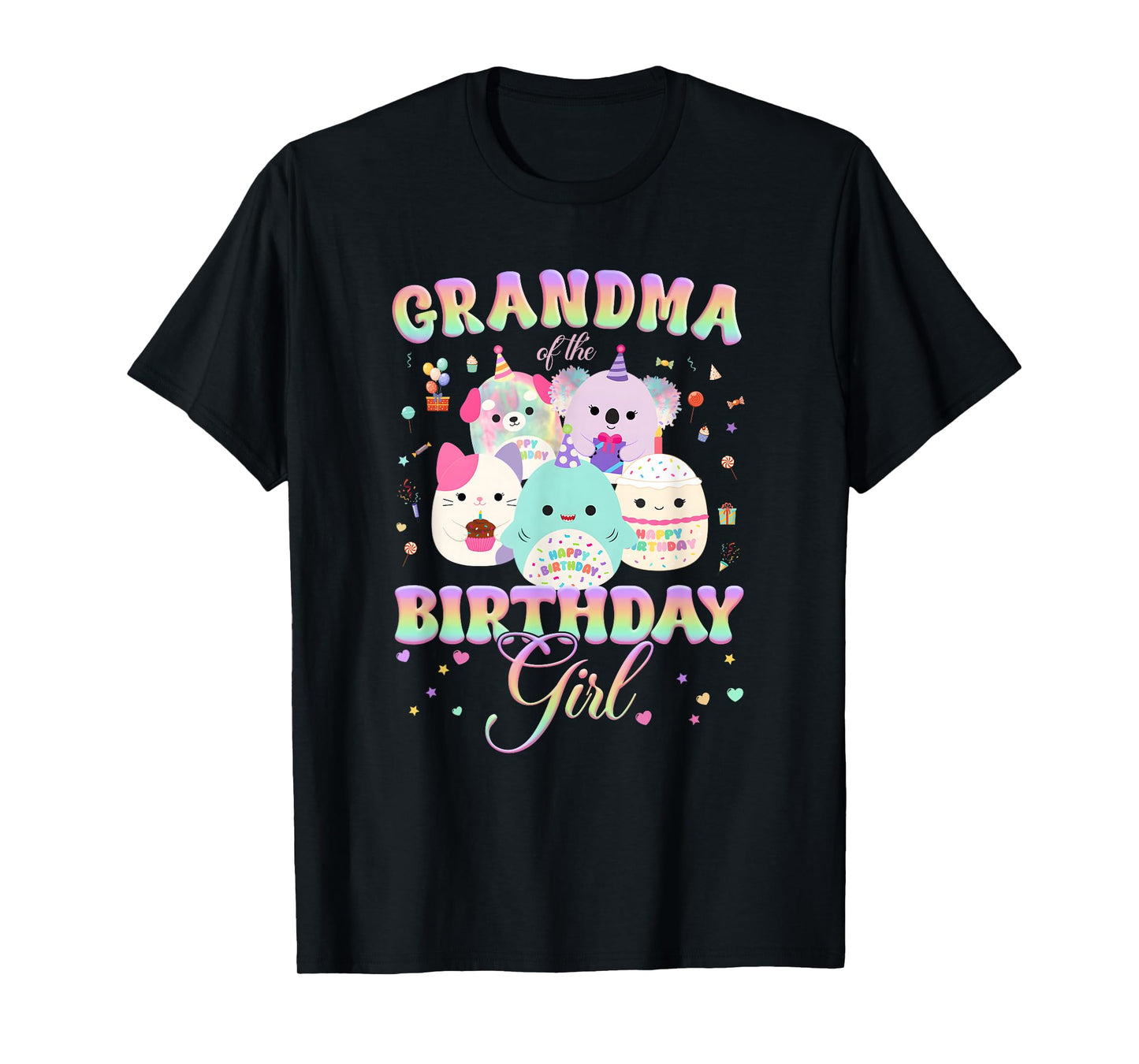 Birthday Family Squish Squad Grandma of The Birthday Girl T-Shirt