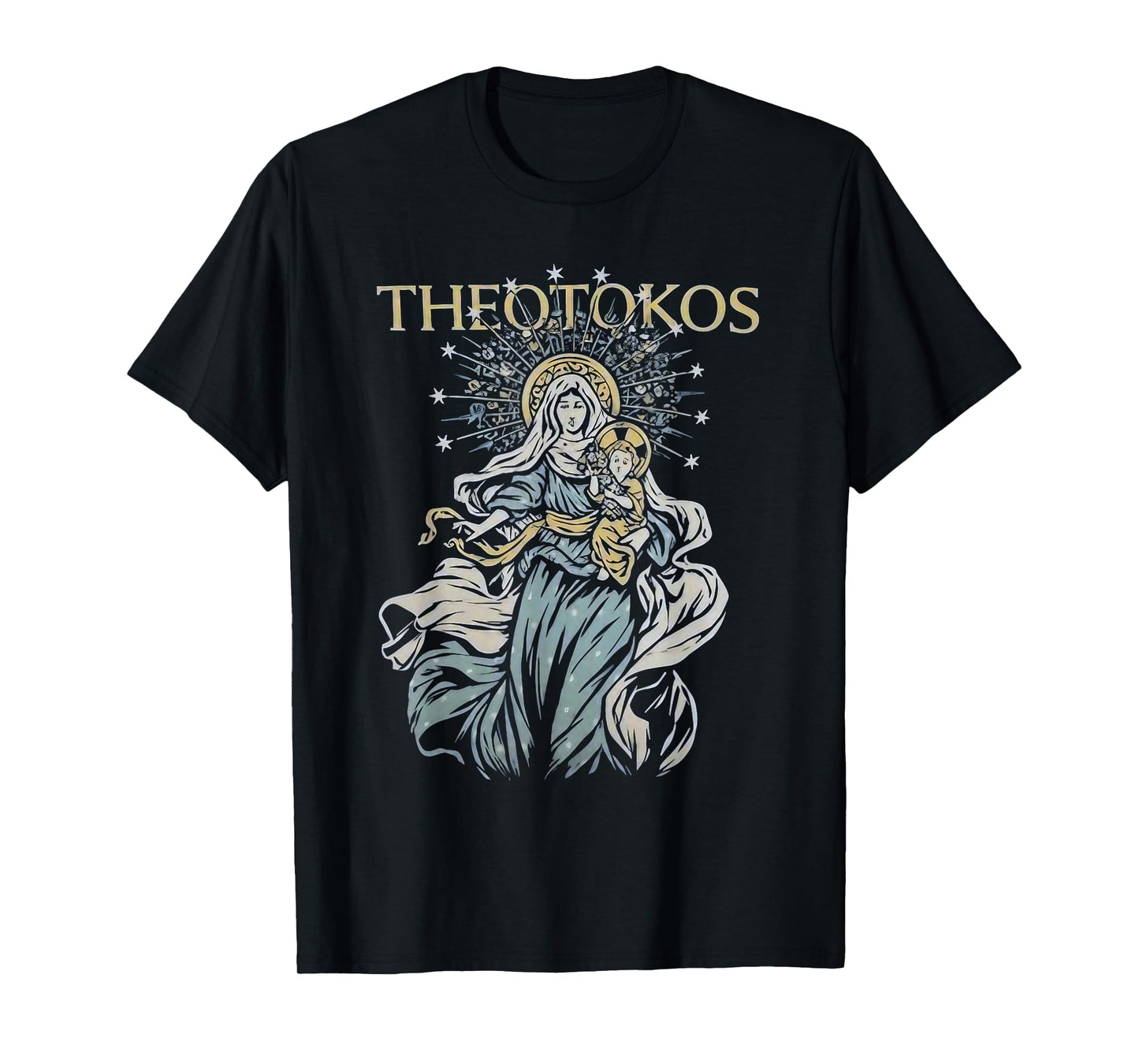 Theotokos Mother of God Devotional Faith Design T-Shirt