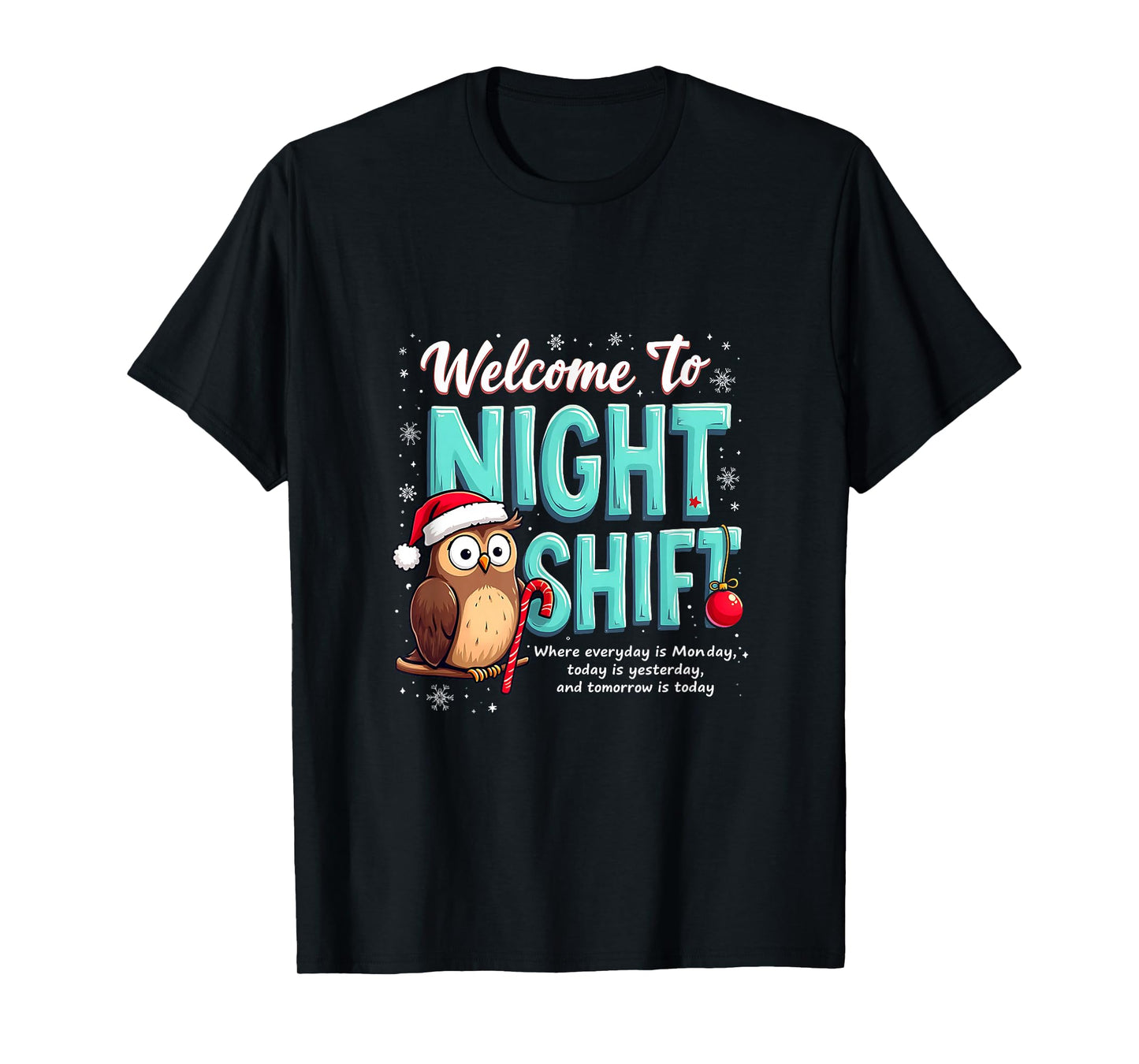 Funny Christmas Nurse ICU Santa Silent Night Groovy ER CNA T-Shirt