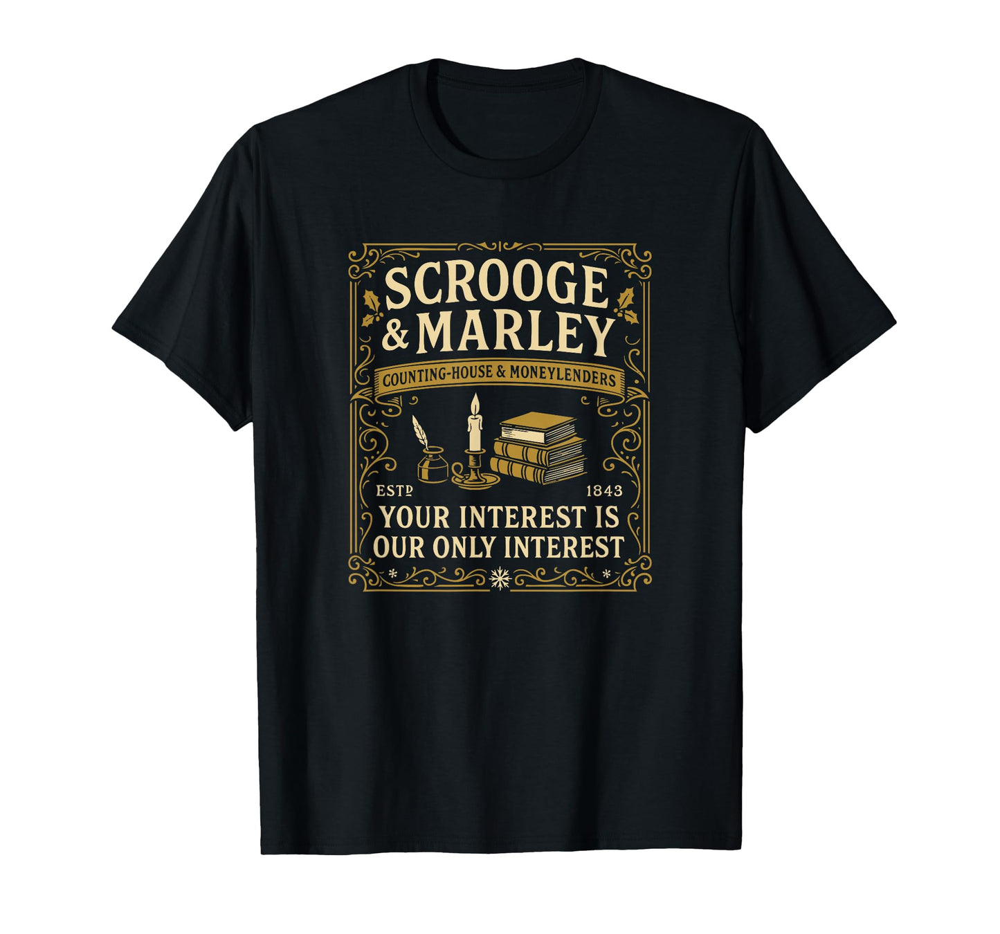 Scrooge and Marley Vintage Dickens Christmas T-Shirt