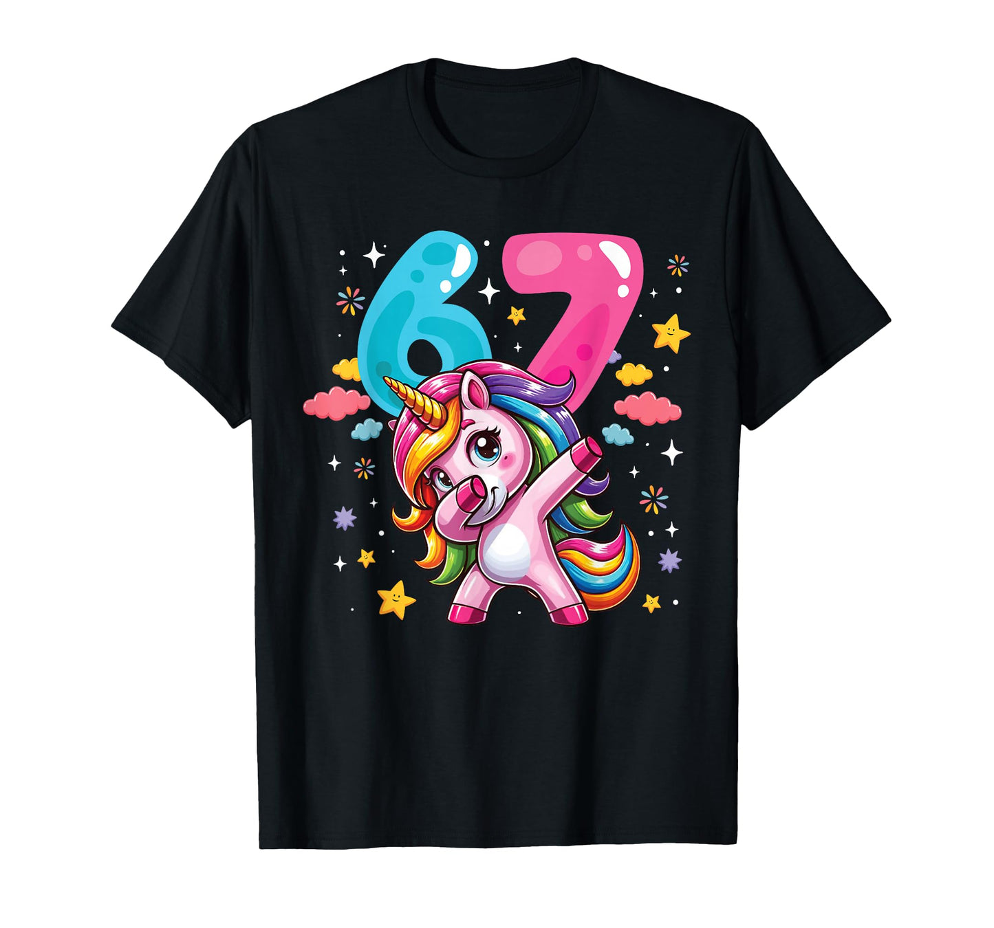 67 Meme Unicorn for Girls Six Seven Meme Brainrot Funny Kids T-Shirt