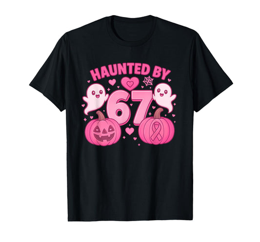 Haunted by 67 Six Seven 6 7 Meme Gen Alpha We Wear Pink T-Shirt
