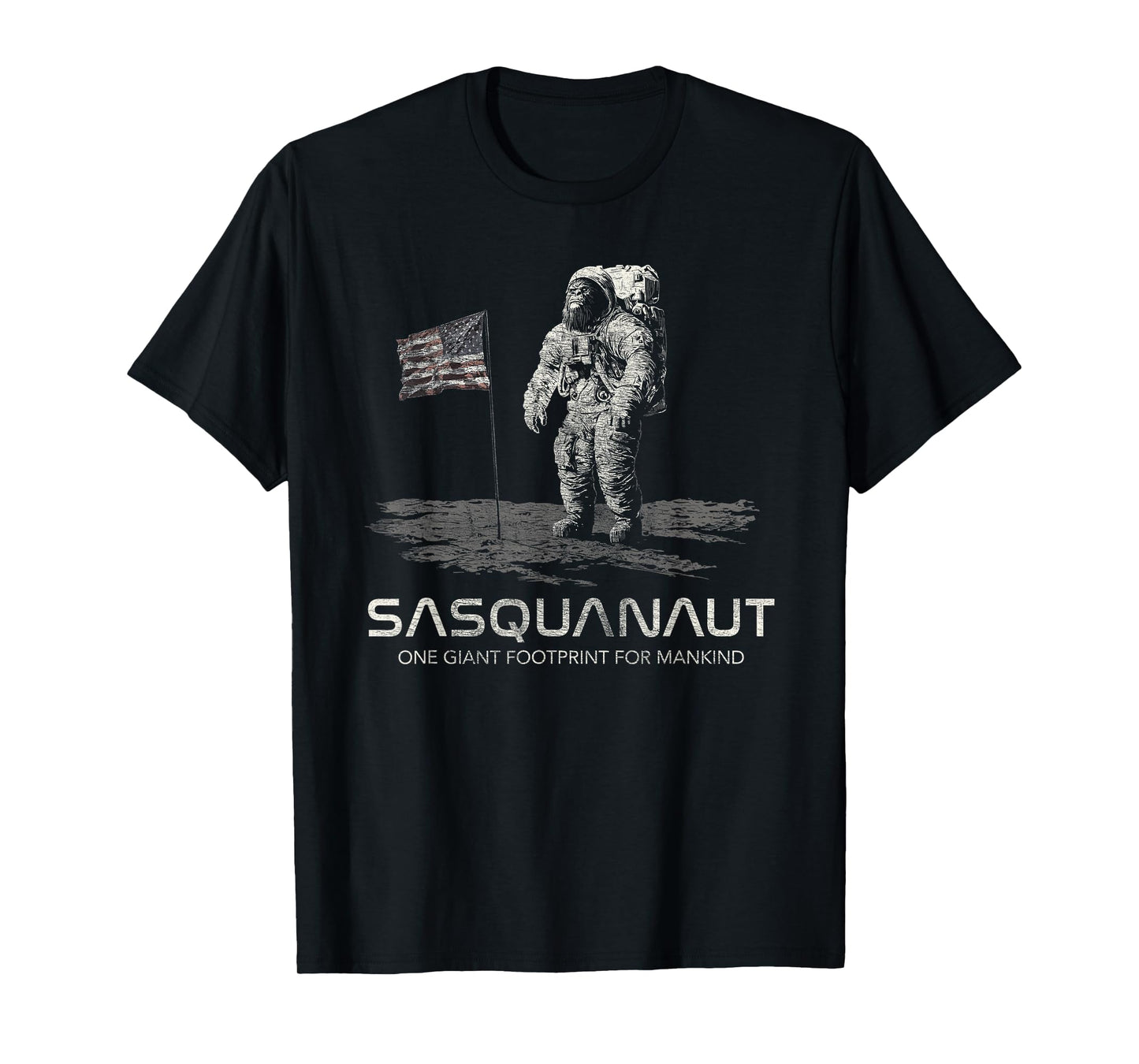 Funny Bigfoot Sasquatch Space Sasquanaut T-Shirt