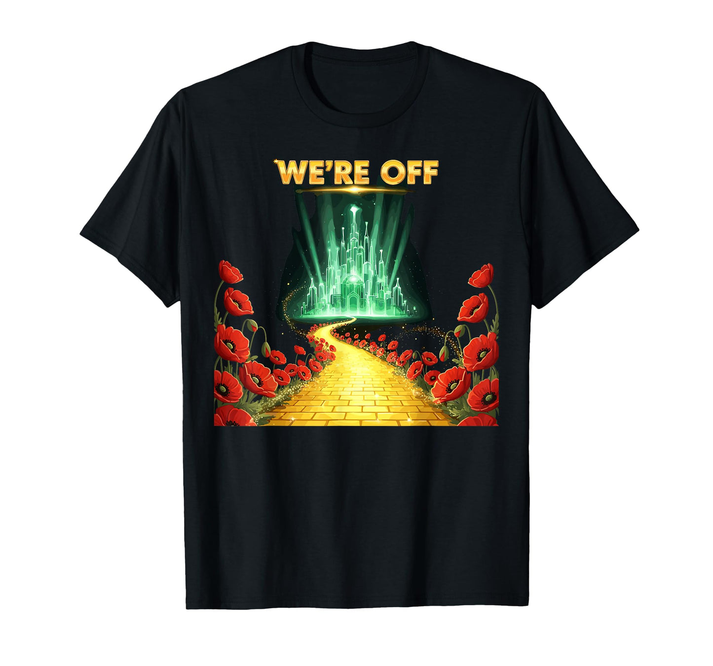 We 're Off Funny Yellow Path Brick Wizard Literature School T-Shirt