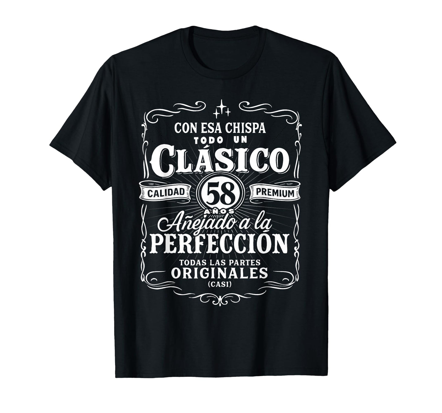 Vintage 58th Birthday Men Funny Cumpleaños 58 Spanish Gag T-Shirt