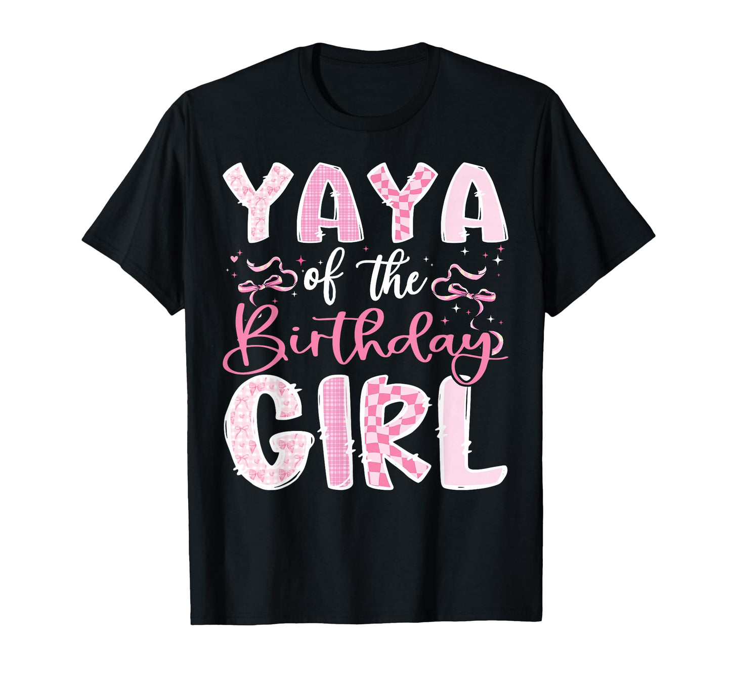 Yaya of The Birthday Girl Pink Coquette Bow Family T-Shirt