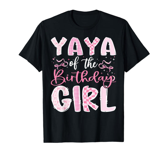Yaya of The Birthday Girl Pink Coquette Bow Family T-Shirt