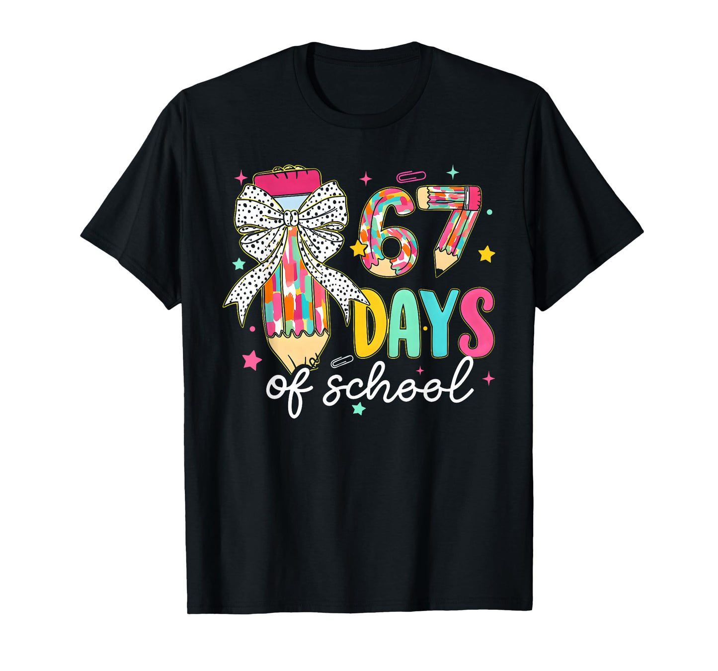 67 Days of School Girls Coquette Bow 67th Day of School Girl T-Shirt