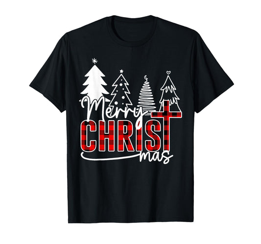 Merry Christ Mas Christian Christmas Jesus Christmas Family T-Shirt