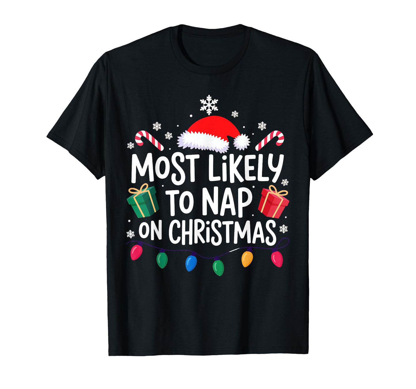 Most Likely to Nap On Christmas Family T-Shirt