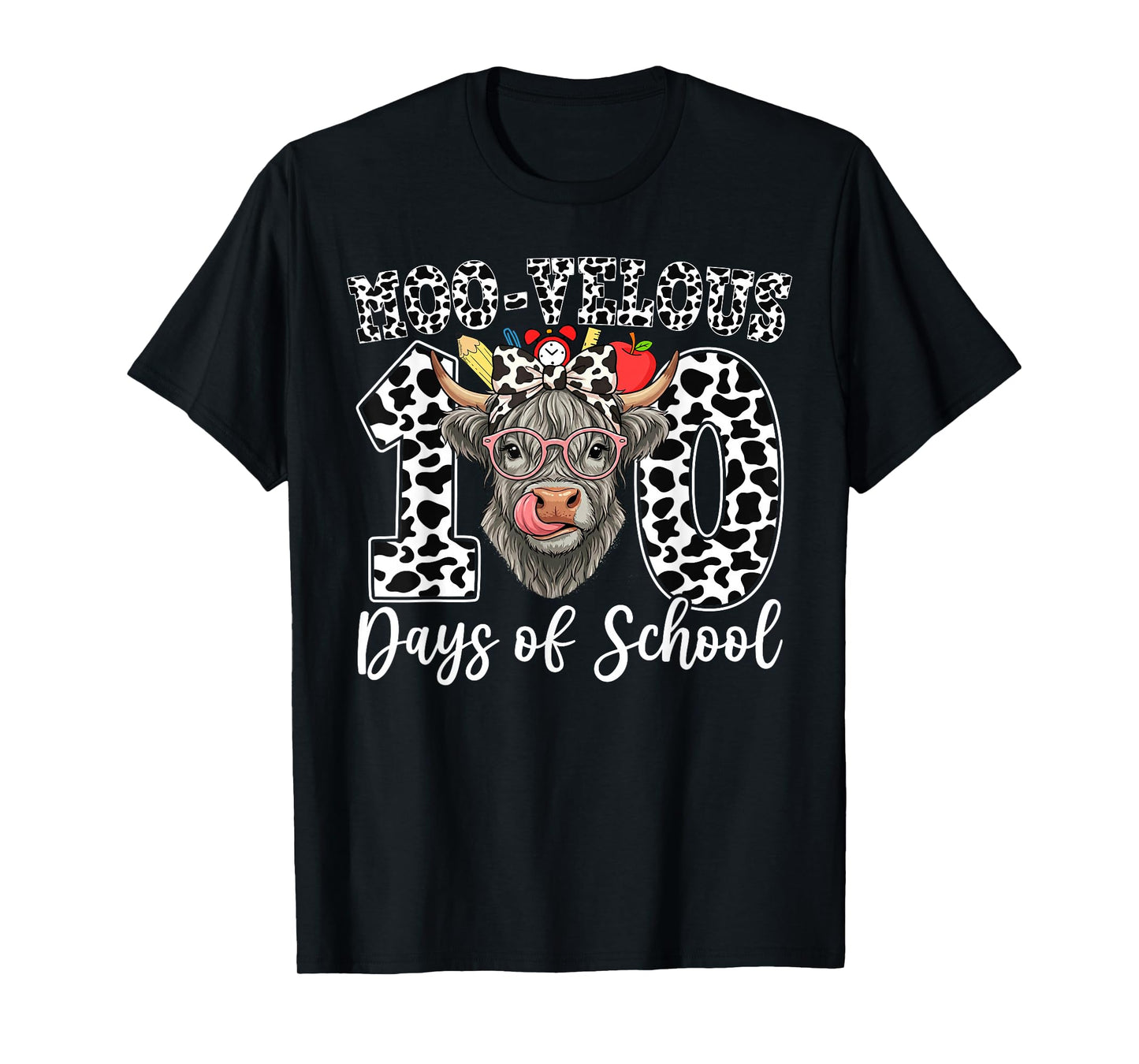 Moo-Velous 100 Days of School Girls 100th Day of School T-Shirt