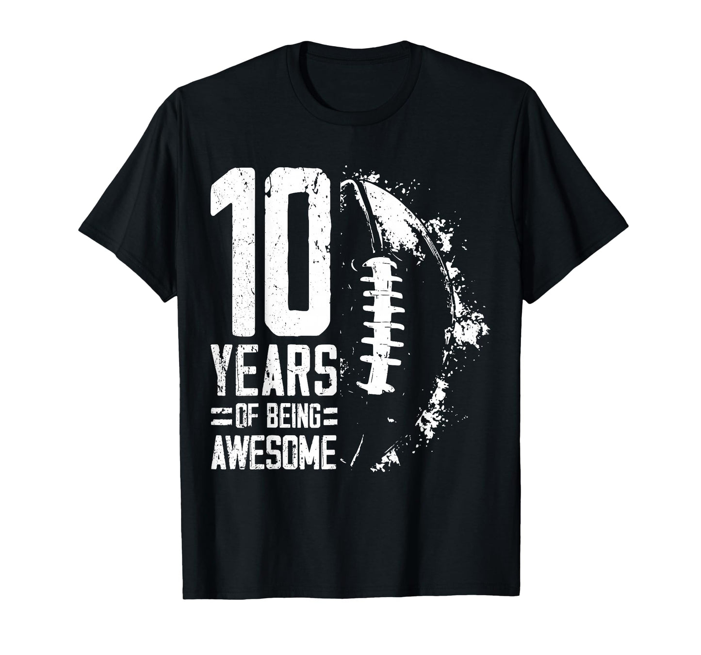 10th Birthday Retro American Football 10 Years Old Boy Girl T-Shirt