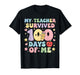 My Teacher Survived 100 Days of Me Groovy Boys Girls 100th T-Shirt