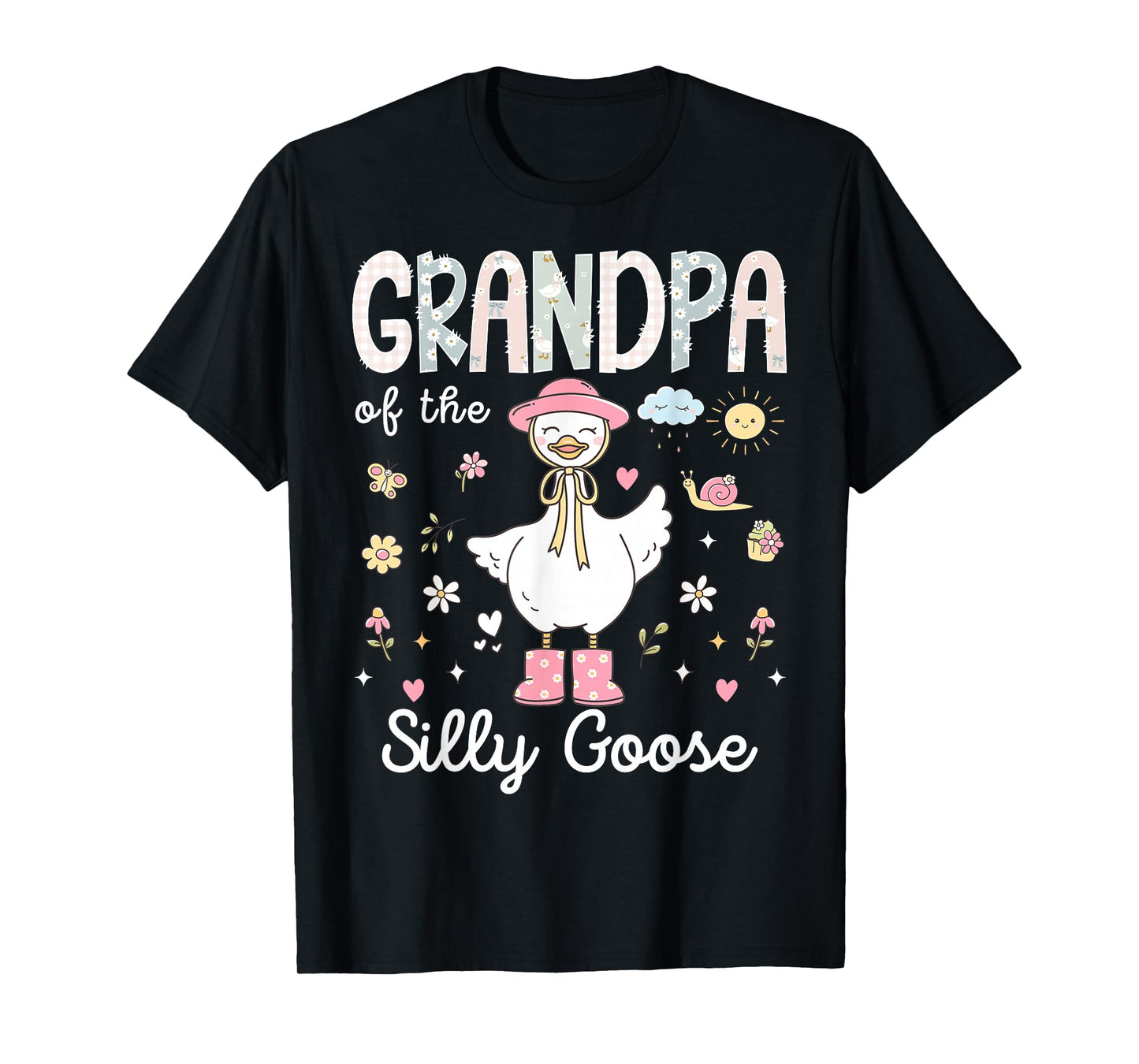 Grandpa of The Silly Goose 1st Birthday Girl Family Matching T-Shirt