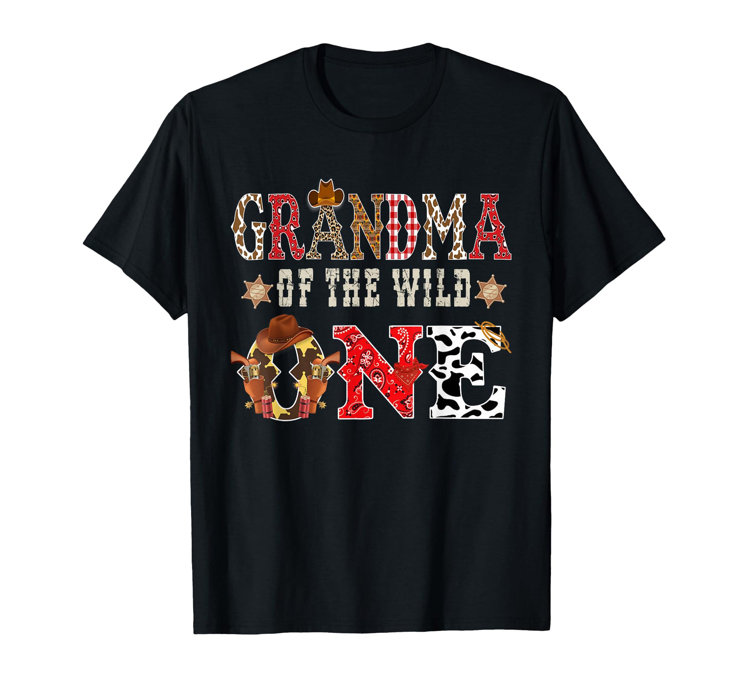 Grandma of The Wild One Cowboy Western Rodeo Party Matching T-Shirt