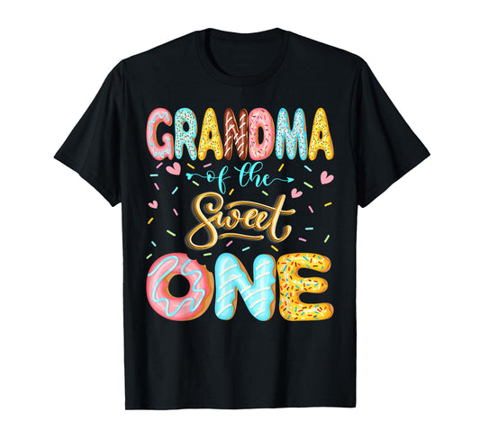 Grandma of The Sweet One 1st Birthday Girl Donut Lover T-Shirt