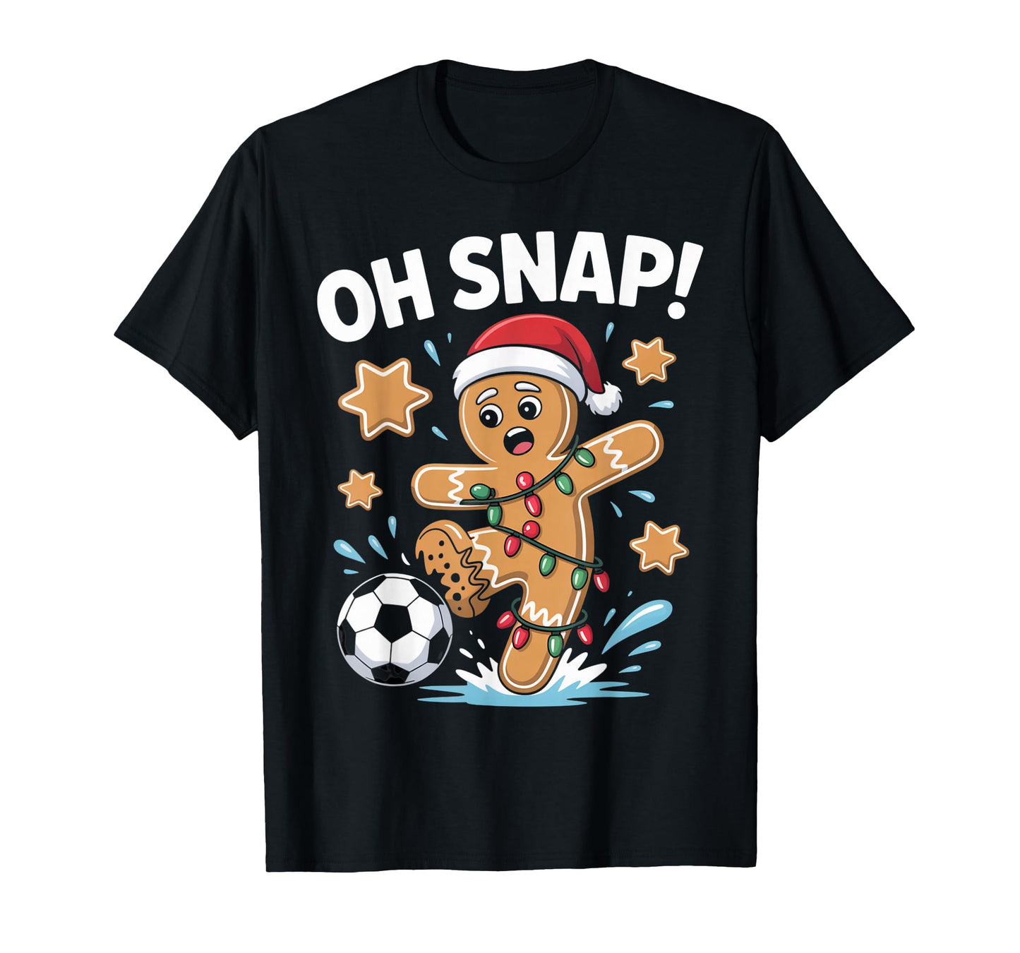 Oh Snap Gingerbread Man Christmas Soccer Pajamas & PJs Xmas T-Shirt
