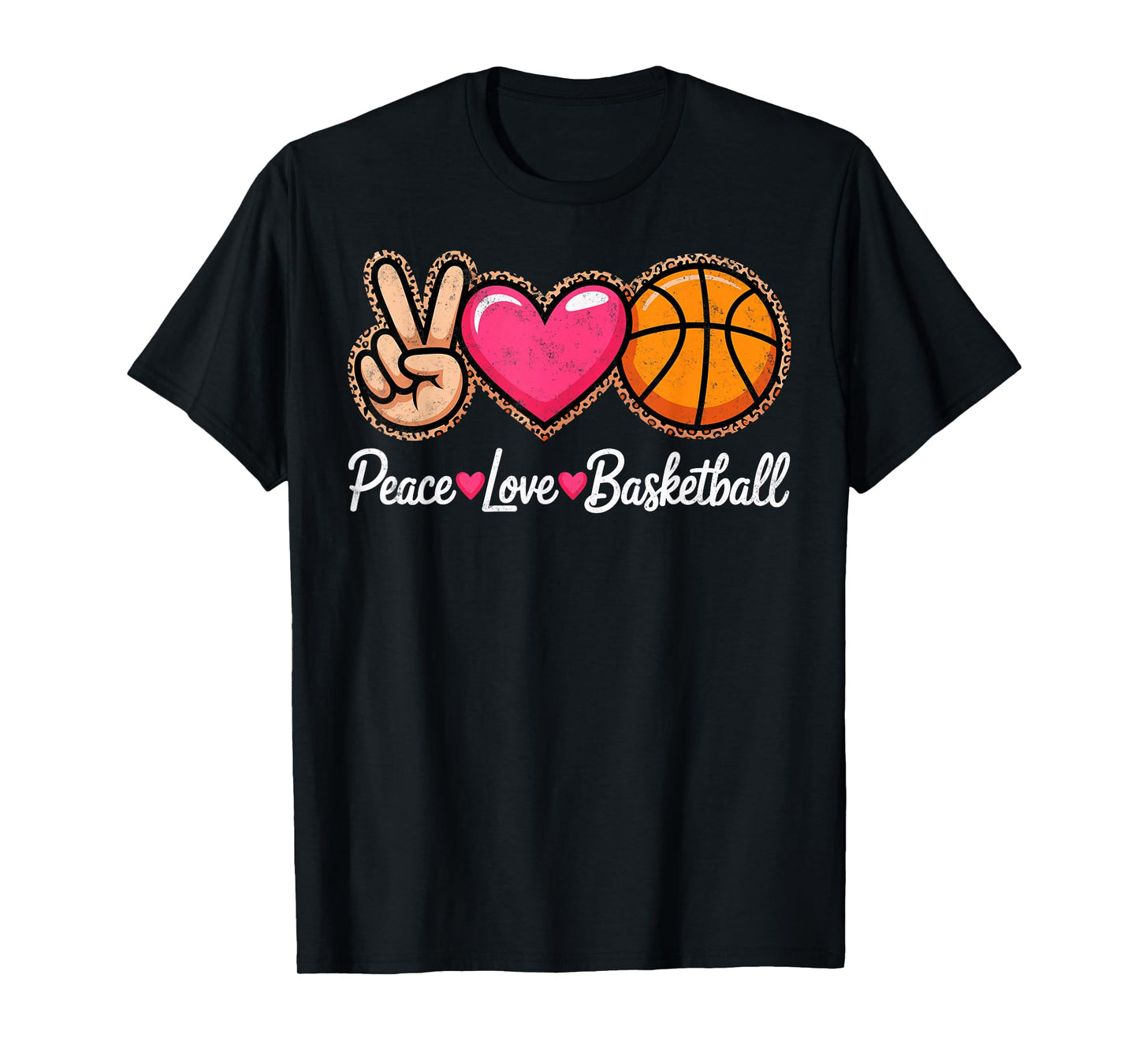 Peace Love Basketball Player Mom Grandma Fan Basketball Tee T-Shirt