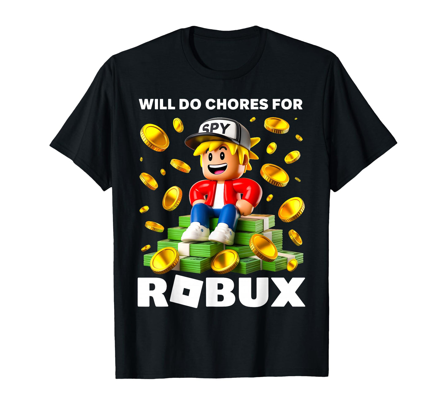 Will Do Chores for Robux Funny Gamer Boy Kids Video Game T-Shirt