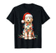 Christmas Golden Dog Santa Hat Xmas Lights Holiday Pet T-Shirt