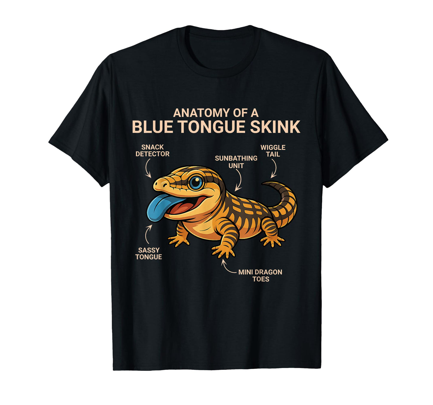 Blue Tongue Skink Anatomy of A Blue Tongue Skink T-Shirt