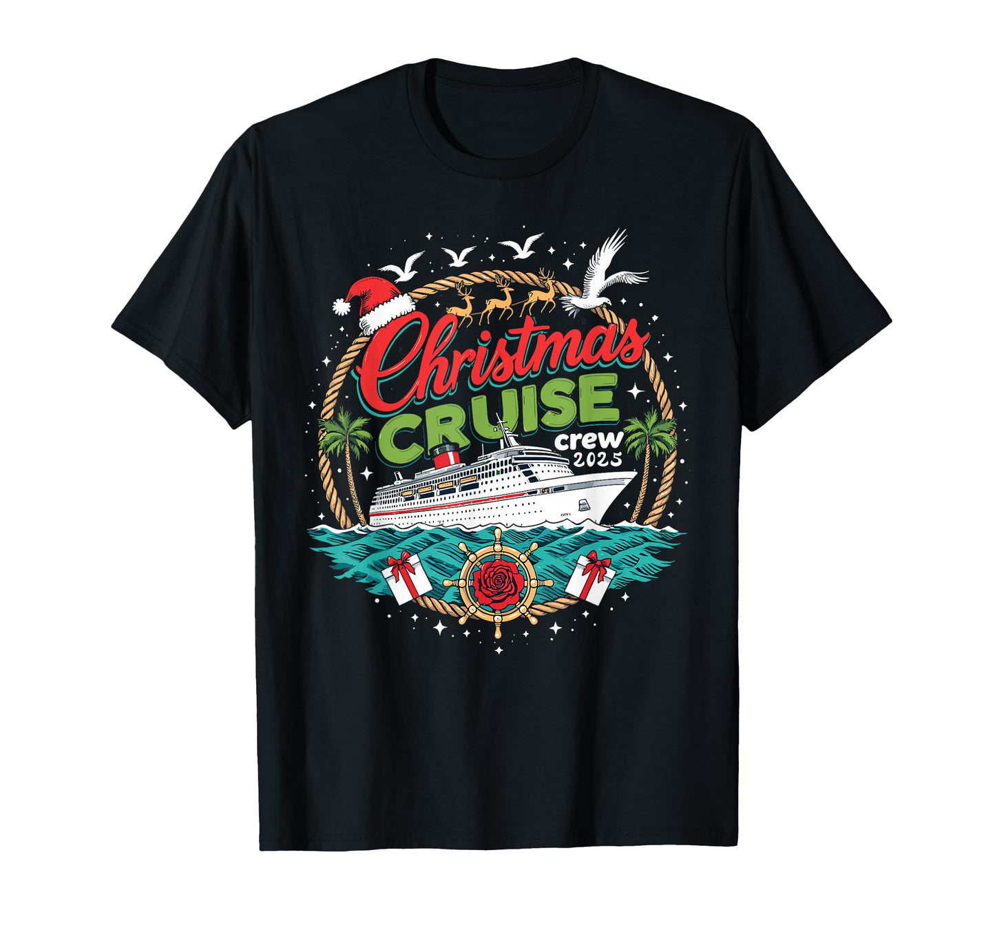 Christmas Cruise Crew 2025 Family Pajamas Holiday Vacation T-Shirt