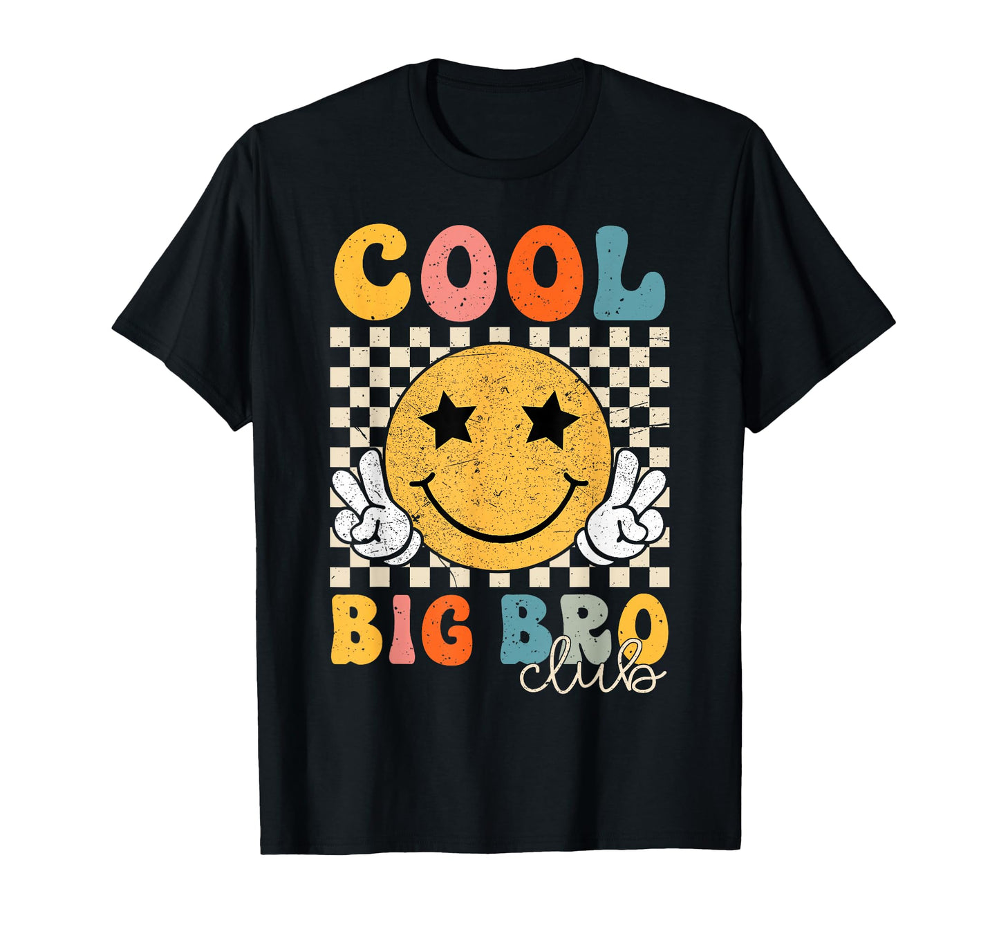 Groovy Cool Big Bro Club Retro Brother Matching Family T-Shirt