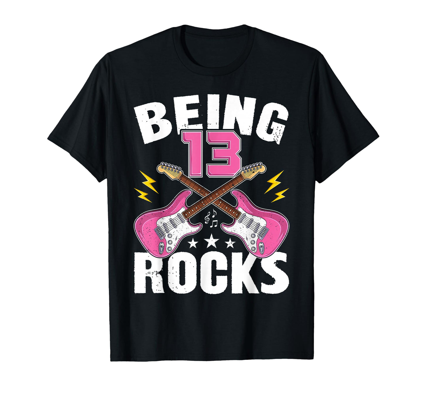 Being 13 Rocks Cute 13 Years Old Guitar 13th Birthday Girls T-Shirt