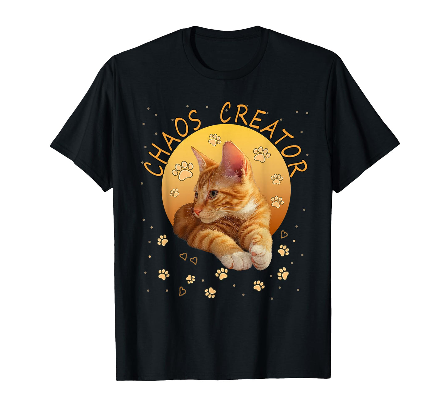Orange Tabby Ginger Kitten Cat Lovers Mom Dad Chaos Creator T-Shirt