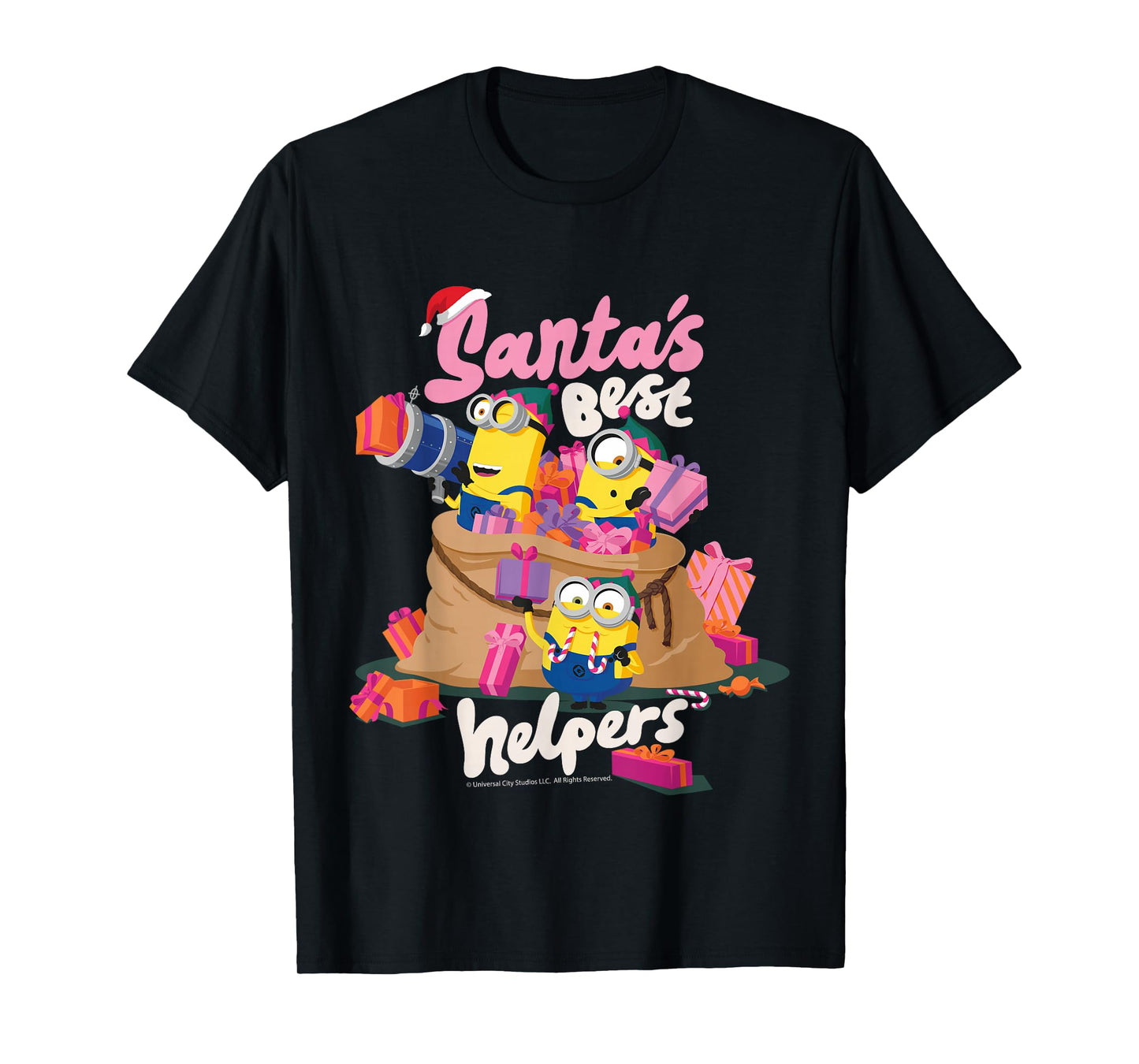 Santa's Best Helpers Minions Christmas Fun T-Shirt