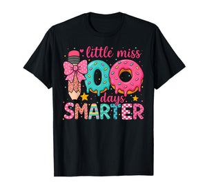 100th Day of School Little Miss 100 Days Smarter Donut Girl T-Shirt