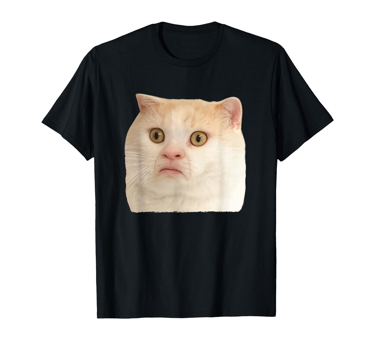 Funny Weird Cat Face Meme Silly Hilarious Cat Confused T-Shirt