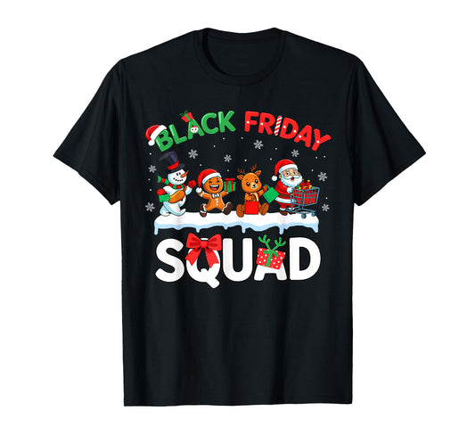 Friday Shopping Squad Christmas Black Shopping Family Group T-Shirt