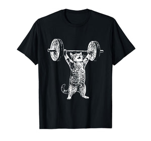 Funny Cat Gym Workout Deadlift Cat Meme Gym Pump Kitten T-Shirt