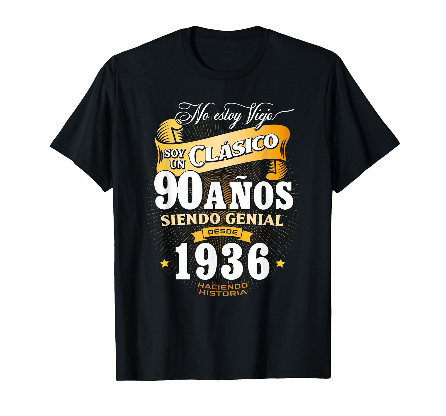 Vintage 90th Birthday Men Funny 1936 90 Birthday Spanish T-Shirt