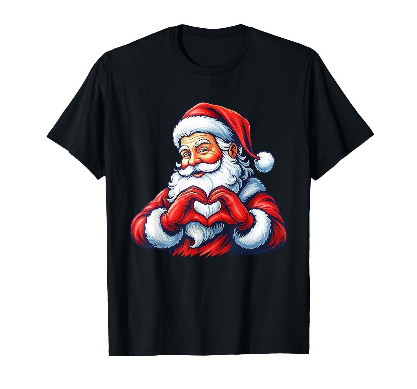 Santa Heart Hands Christmas Love T-Shirt