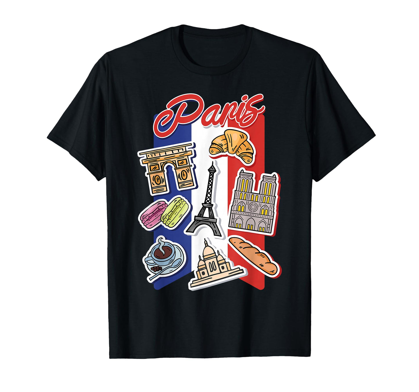 Retro Paris Food & Places France Fashion Collage Costume T-Shirt